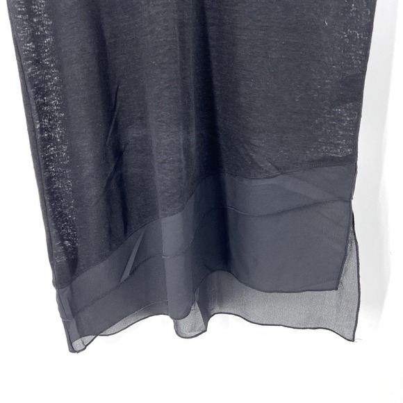 Anthropologie Deletta Black Linen Cap Sleeve Long Tunic Top - Picture 3 of 6